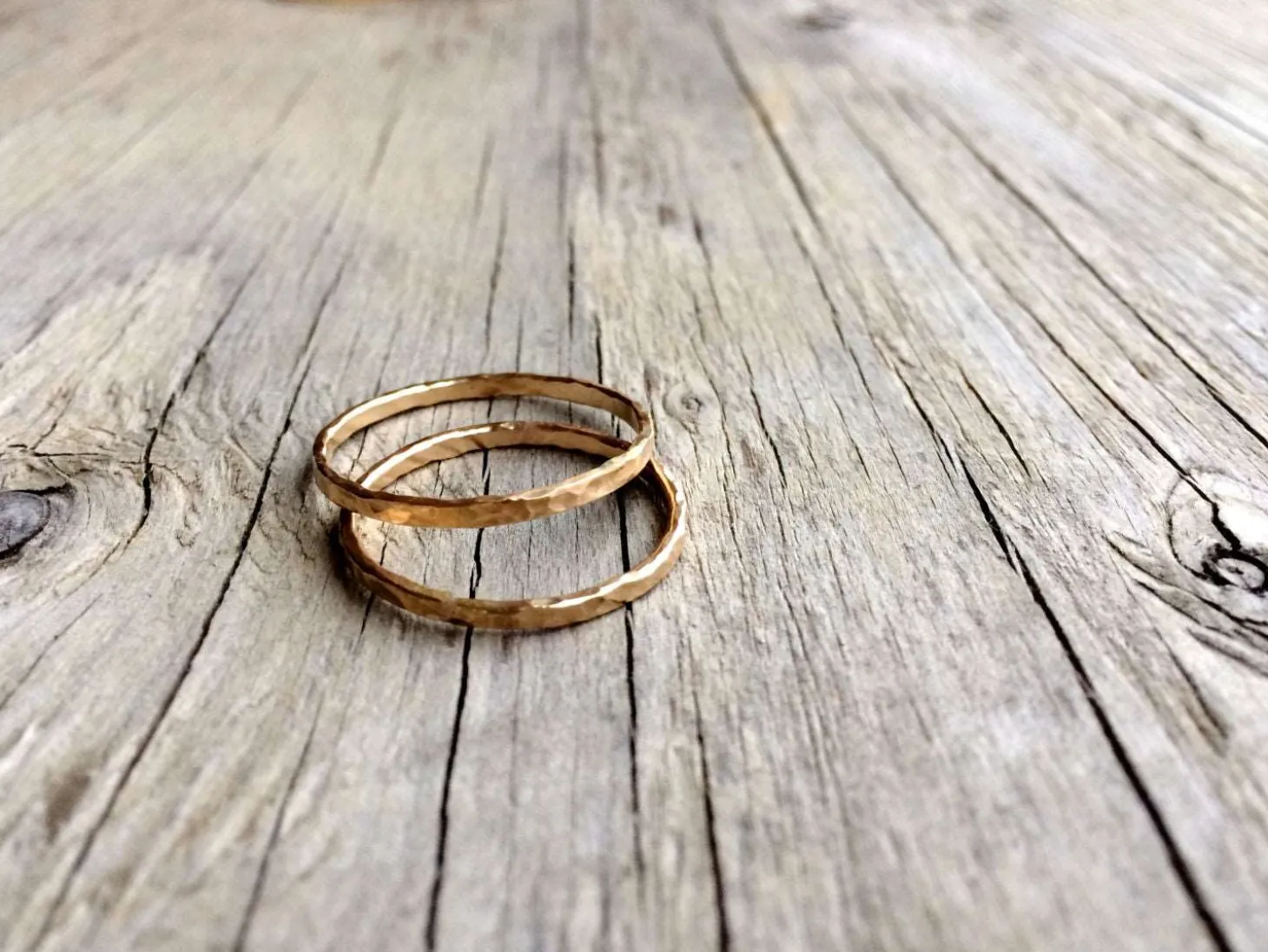 Hammered gold stacking ring | Hammered 14k gold fill rings