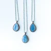 Kyanite teardrop necklace | Raw kyanite jewelry