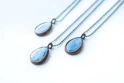 Kyanite teardrop necklace | Raw kyanite jewelry