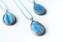 Kyanite teardrop necklace | Raw kyanite jewelry