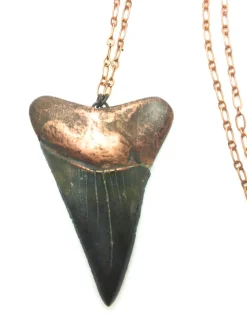 Large shark's tooth pendant | Electroformed copper shark tooth pendant