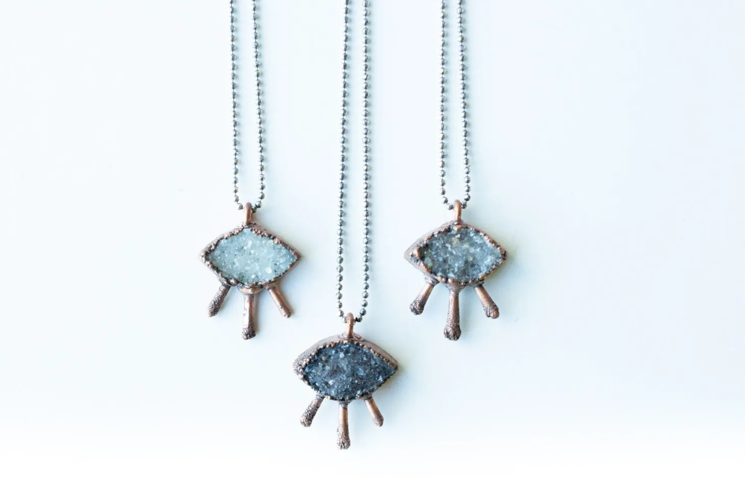 Marquis Druzy necklace | Natural druzy pendant