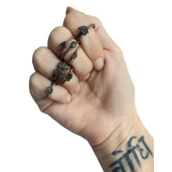 Moldavite ring | Raw moldavite stacking ring