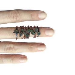 Moldavite ring | Raw moldavite stacking ring