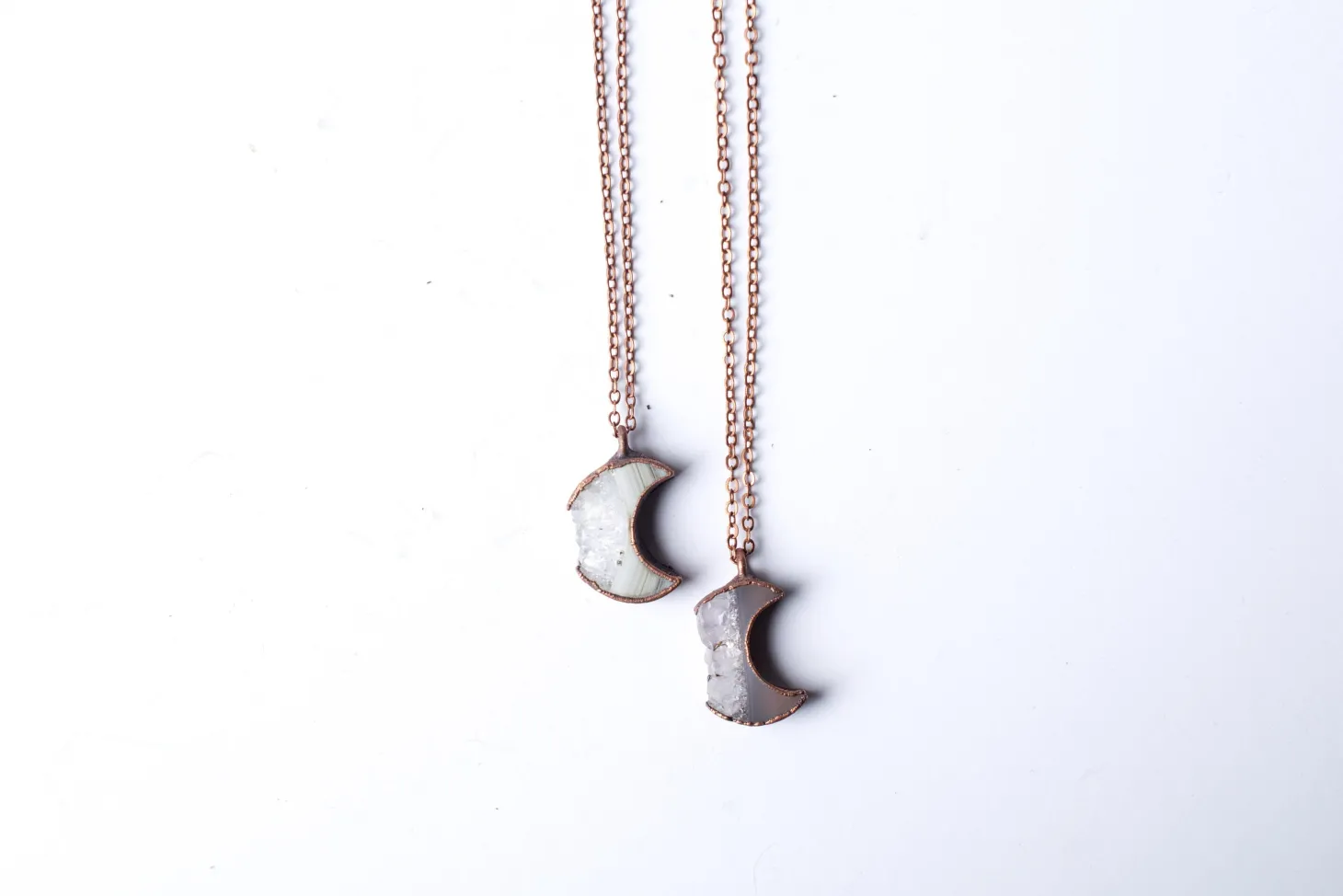 Moon Necklace | Druzy crystal necklace