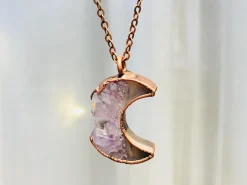Moon Necklace | Druzy crystal necklace