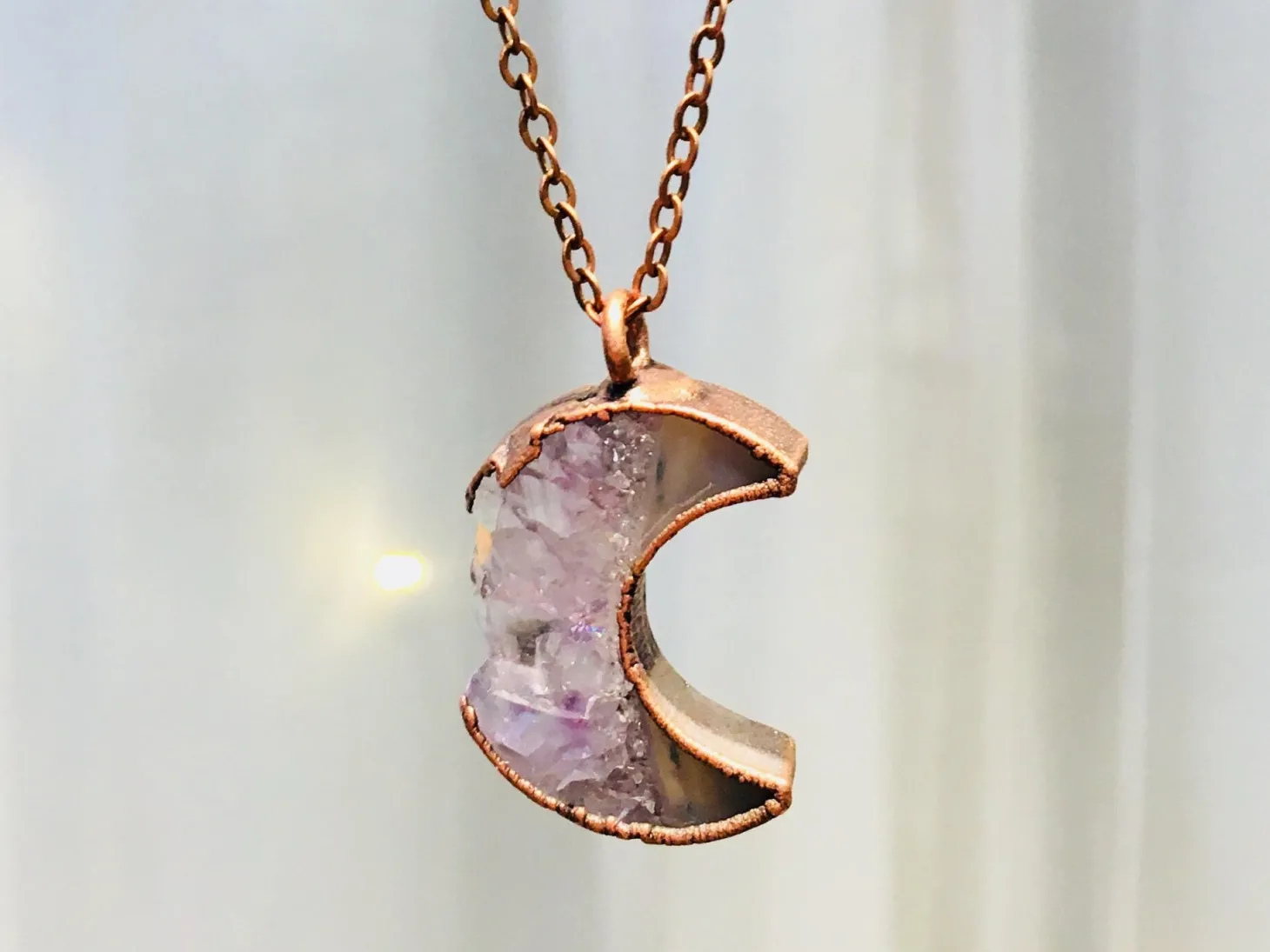 Moon Necklace | Druzy crystal necklace