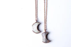 Moon Necklace | Druzy crystal necklace