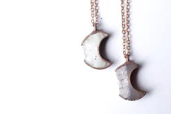 Moon Necklace | Druzy crystal necklace