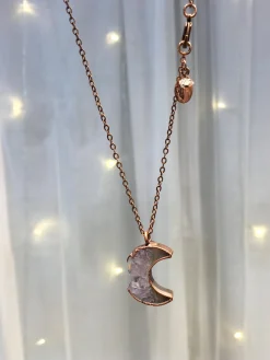 Moon Necklace | Druzy crystal necklace