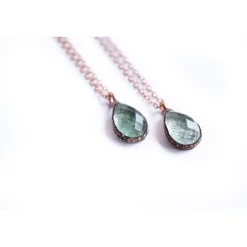 Moss agate necklace | Moss agate jewelry | Agate necklace | Raw agate pendant | Faceted moss agate necklace