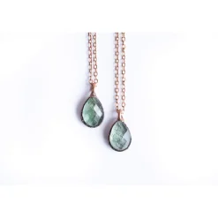 Moss agate necklace | Moss agate jewelry | Agate necklace | Raw agate pendant | Faceted moss agate necklace