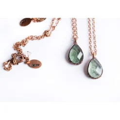 Moss agate necklace | Moss agate jewelry | Agate necklace | Raw agate pendant | Faceted moss agate necklace