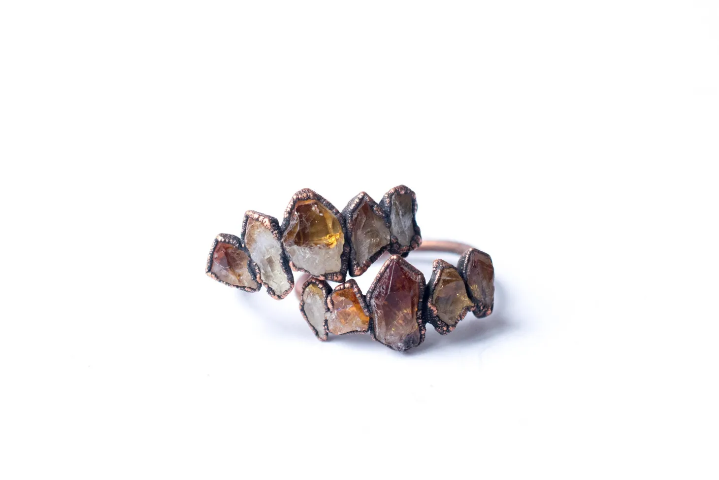 Multi Stone Ring | Raw citrine ring