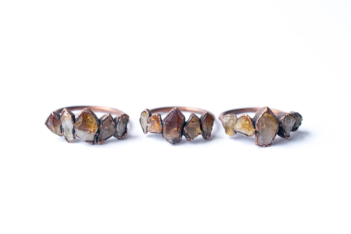Multi Stone Ring | Raw citrine ring