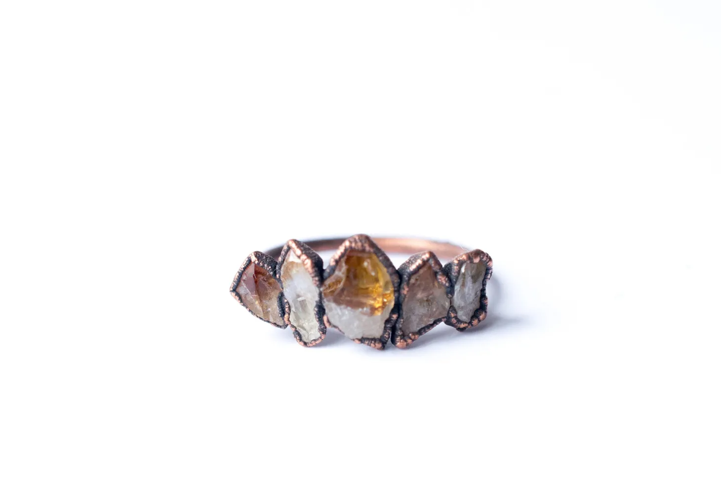 Multi Stone Ring | Raw citrine ring