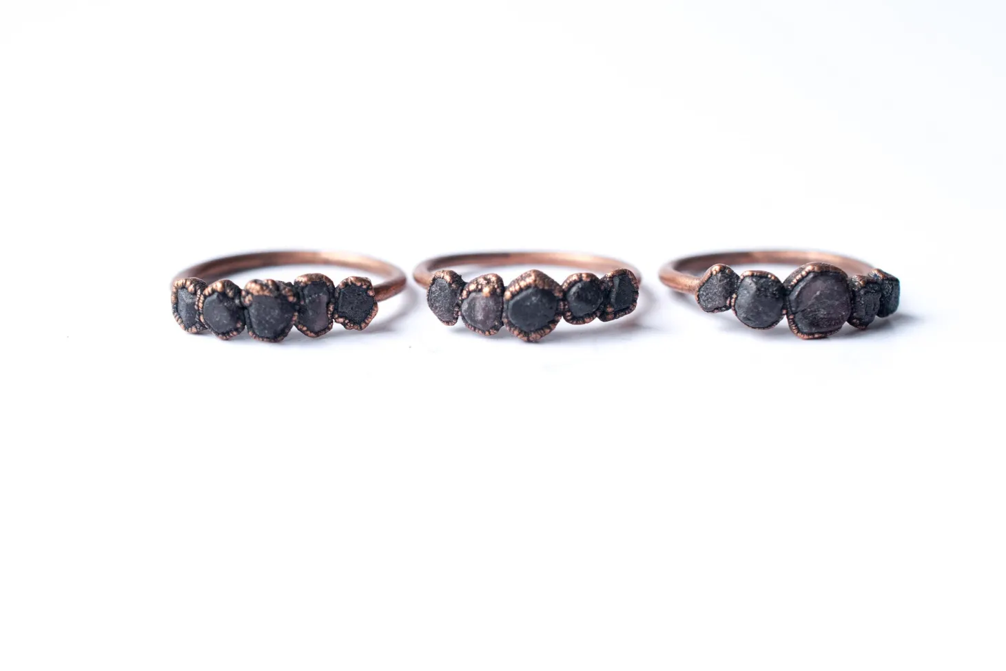 Multi Stone Ring | Raw garnet ring
