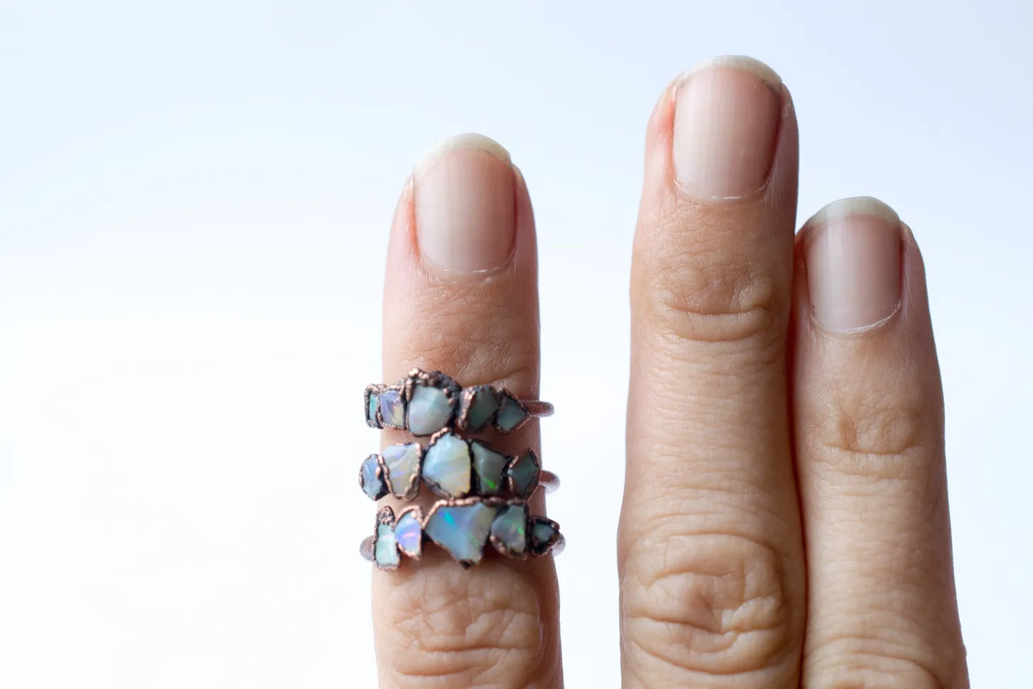 Multi Stone Ring | Raw opal ring