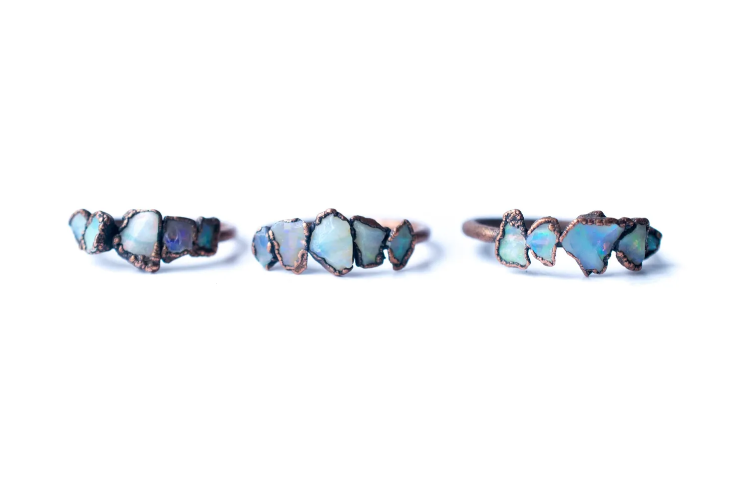 Multi Stone Ring | Raw opal ring