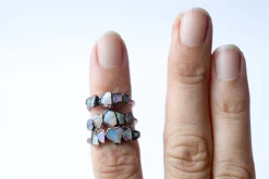 Multi Stone Ring | Raw opal ring