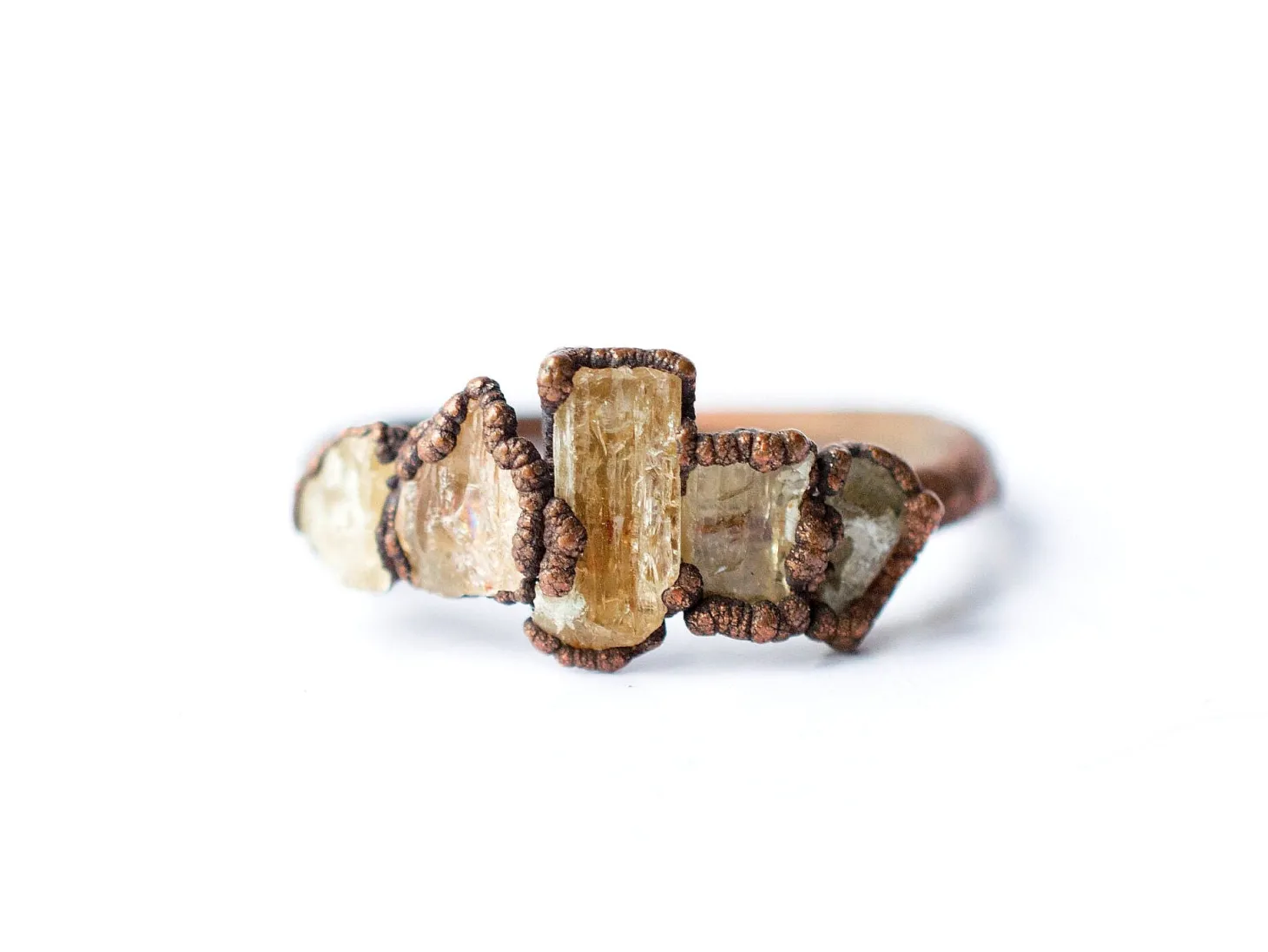Multi Stone Ring | Raw topaz ring