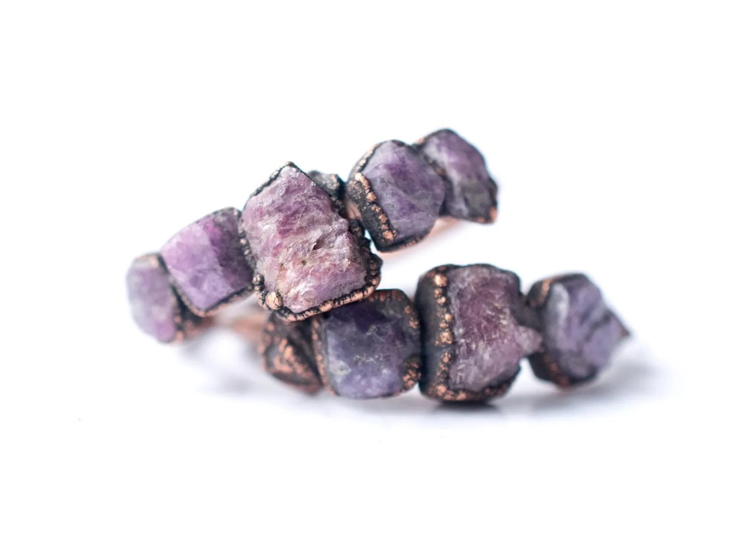 Multi Stone Ring | Red ruby stacking ring