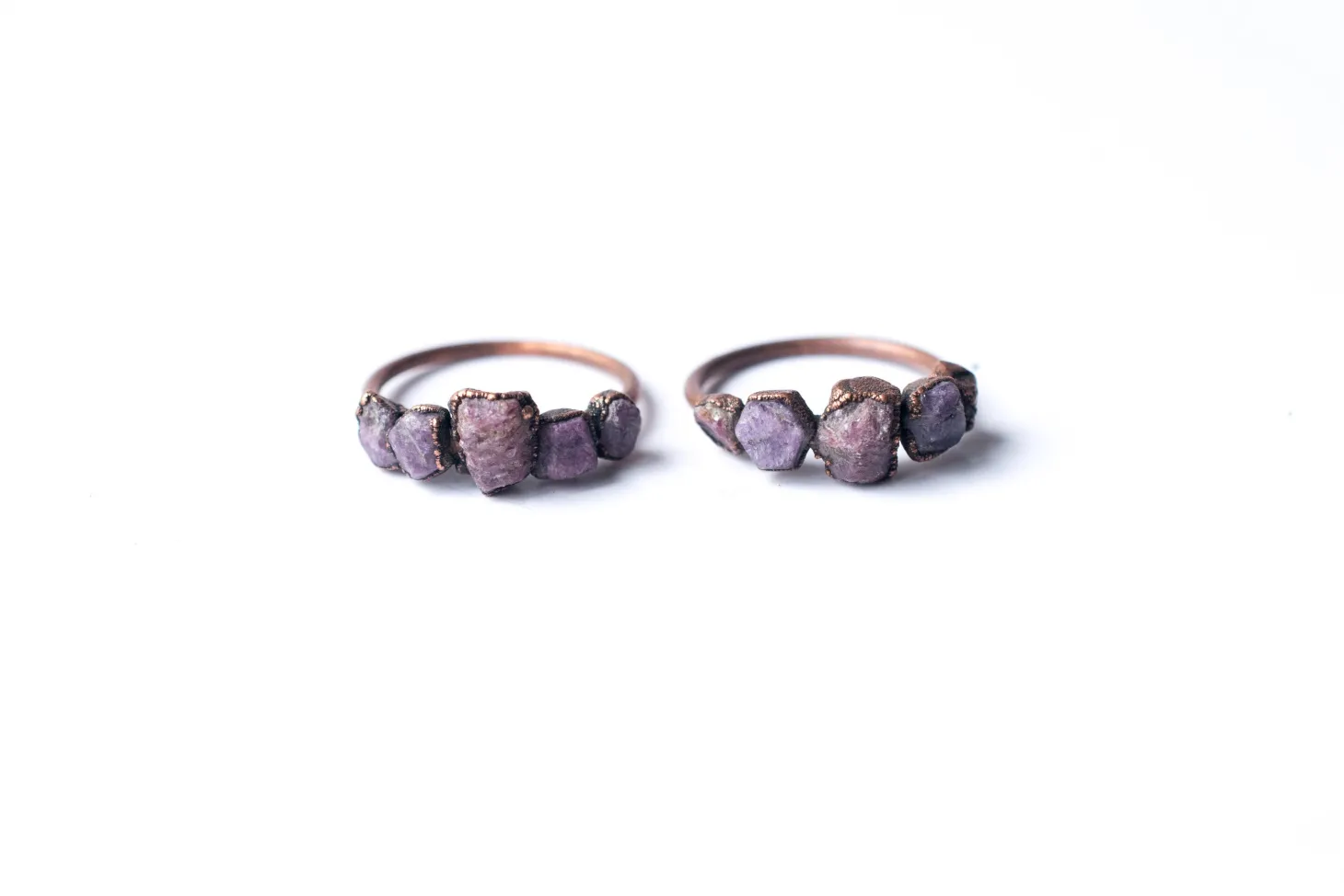 Multi Stone Ring | Red ruby stacking ring