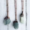 Natural gemstone necklace | Untreated aquamarine jewelry