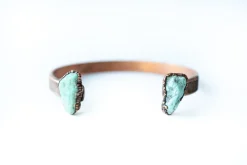 Natural Turquoise Cuff Bracelet | Raw Mineral Cuff