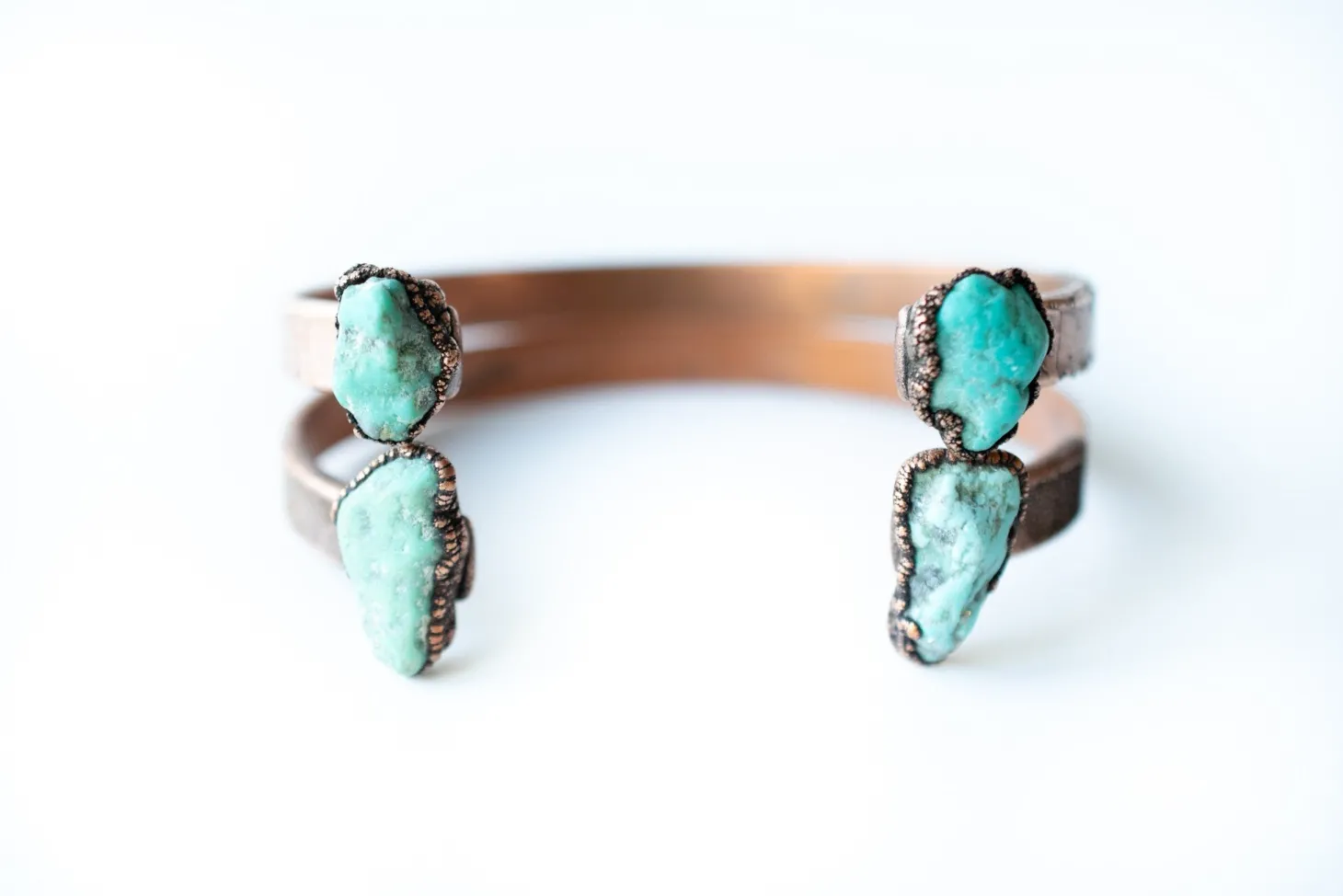 Natural Turquoise Cuff Bracelet | Raw Mineral Cuff