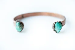 Natural Turquoise Cuff Bracelet | Raw Mineral Cuff