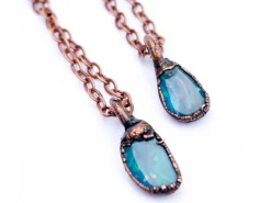Opal necklace | Fiery opal necklace