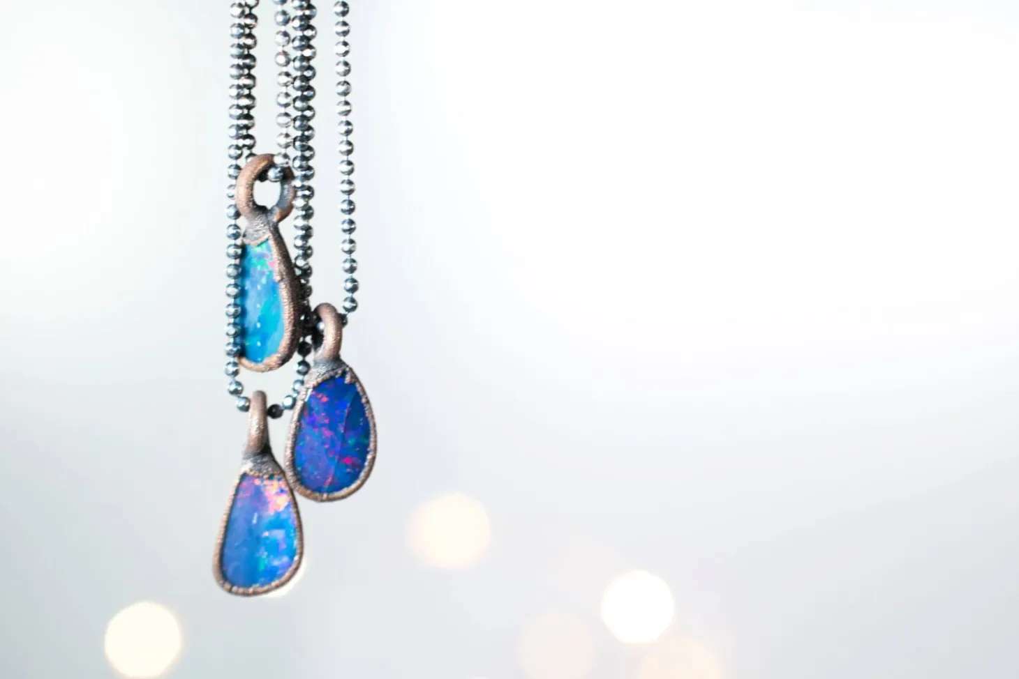 Opal necklace | Fiery opal necklace