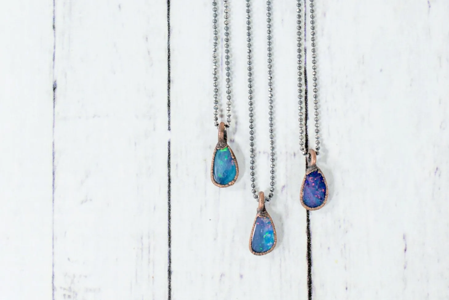 Opal necklace | Fiery opal necklace