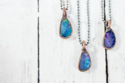 Opal necklace | Fiery opal necklace