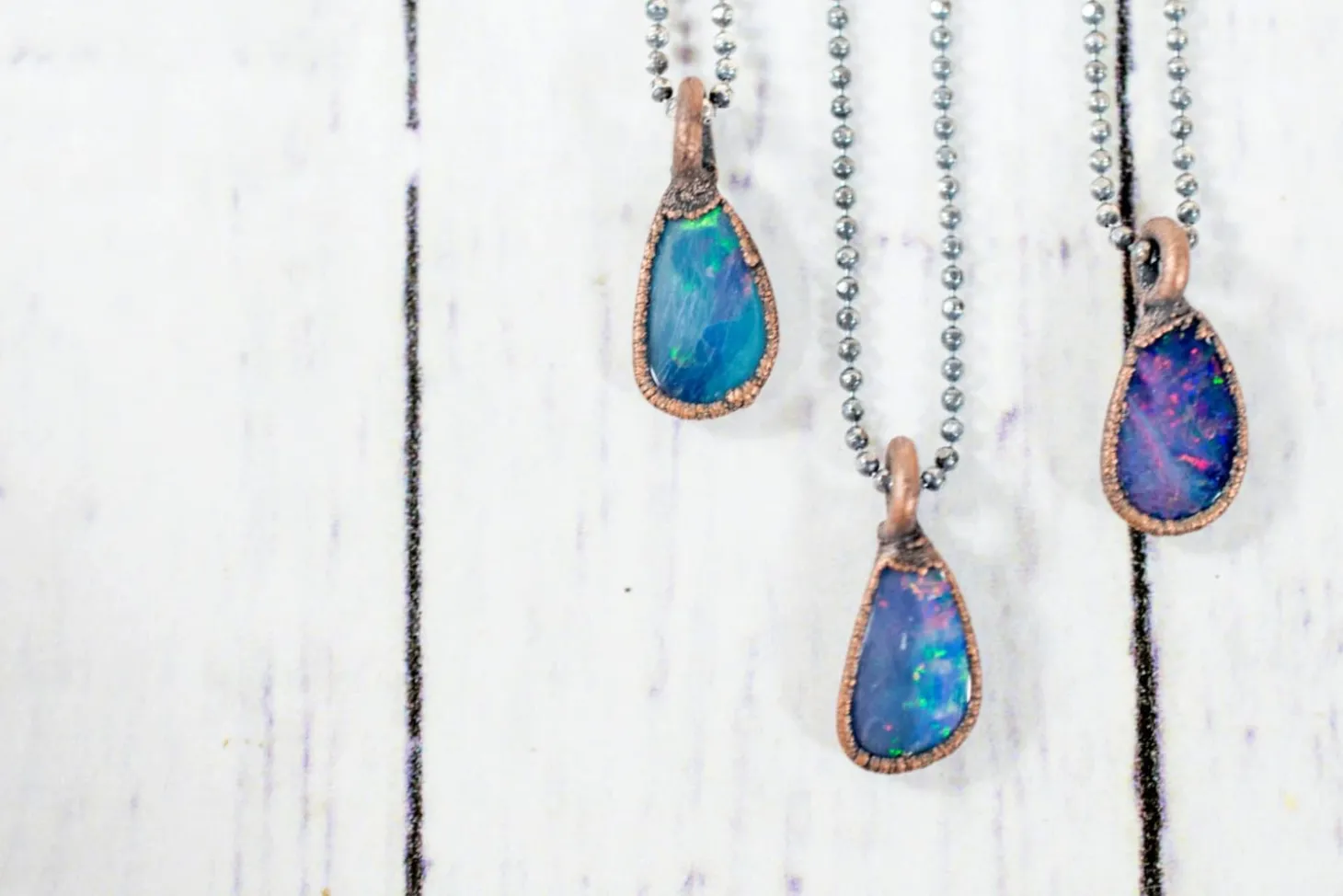 Opal necklace | Fiery opal necklace