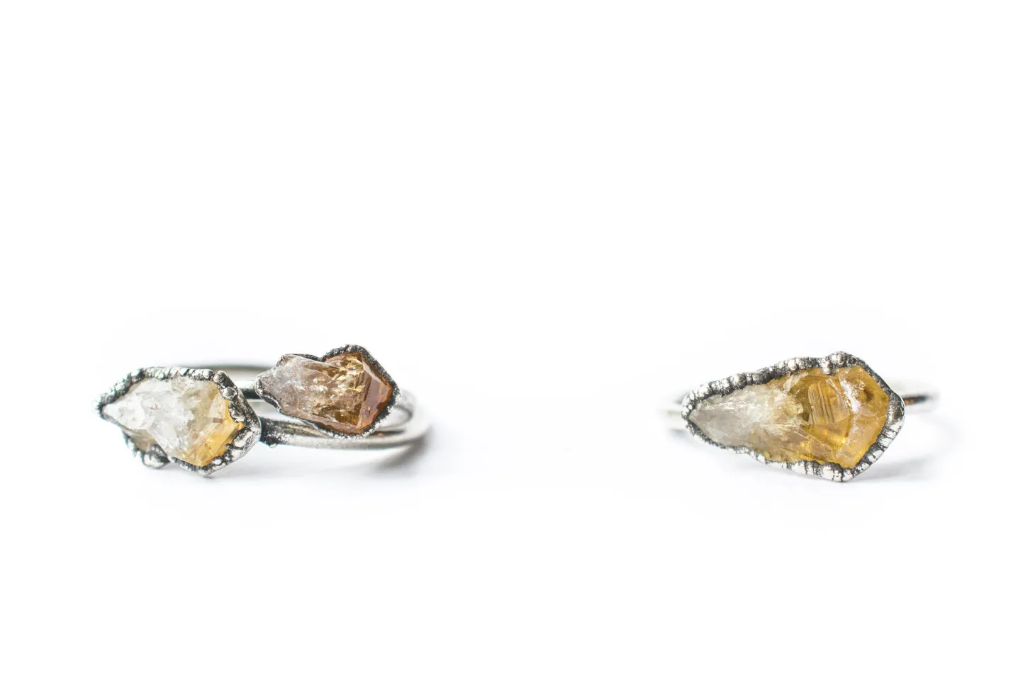 Oxidized Silver Citrine ring | Natural citrine ring