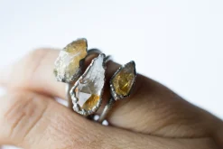 Oxidized Silver Citrine ring | Natural citrine ring