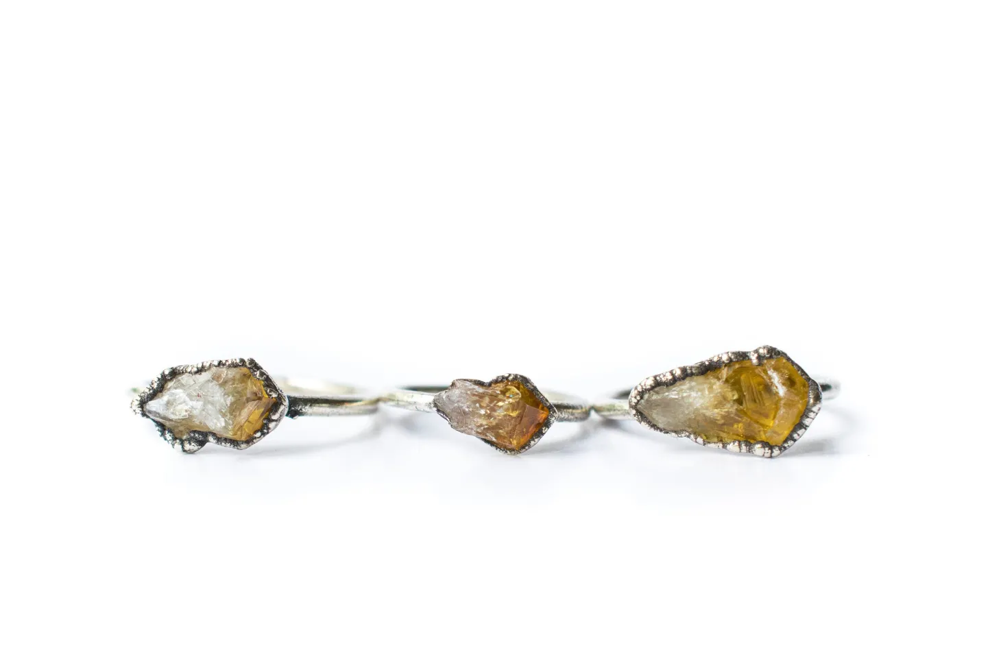 Oxidized Silver Citrine ring | Natural citrine ring