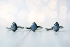 Oxidized Silver Kyanite ring | Blue Kyanite ring
