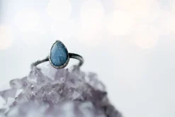 Oxidized Silver Kyanite ring | Blue Kyanite ring