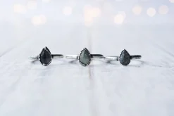 Oxidized Silver Labradorite Ring | Labradorite feldspar ring