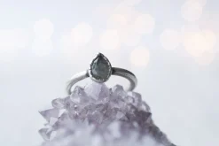 Oxidized Silver Labradorite Ring | Labradorite feldspar ring