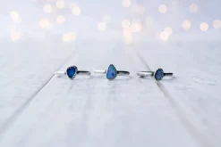 Oxidized Silver Opal Ring | Fiery opal ring