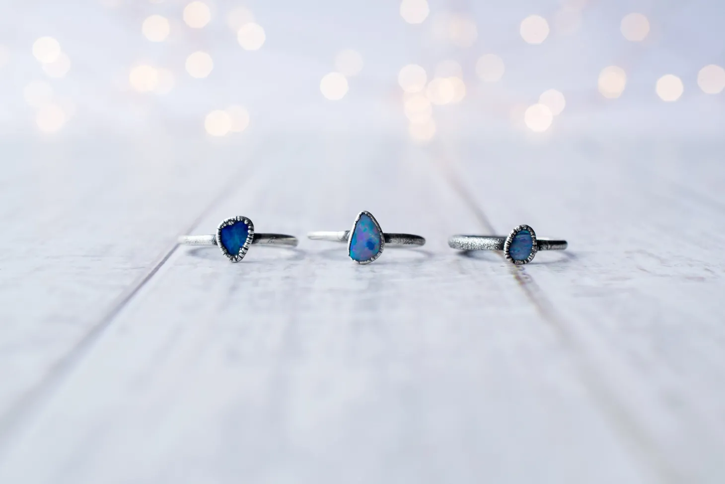 Oxidized Silver Opal Ring | Fiery opal ring