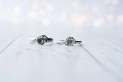 Oxidized silver raw crystal ring | Herkimer diamond ring