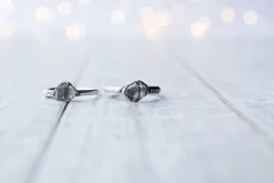 Oxidized silver raw crystal ring | Herkimer diamond ring