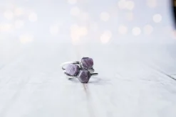 Oxidized Silver Ruby ring | Red ruby crystal ring