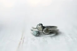 Oxidized Silver Sapphire ring | Tumbled sapphire ring