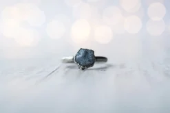 Oxidized Silver Sapphire ring | Blue sapphire ring